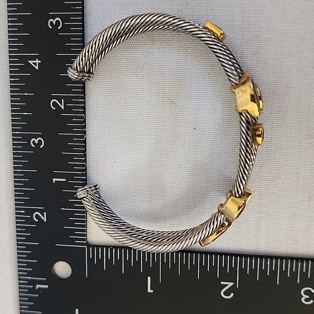 Classic Cable Bracelet Stack Style With Amethyst … - image 7